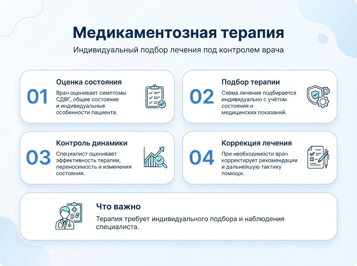 Лечение СДВГ в Каргате у детей и взрослыхинфографика